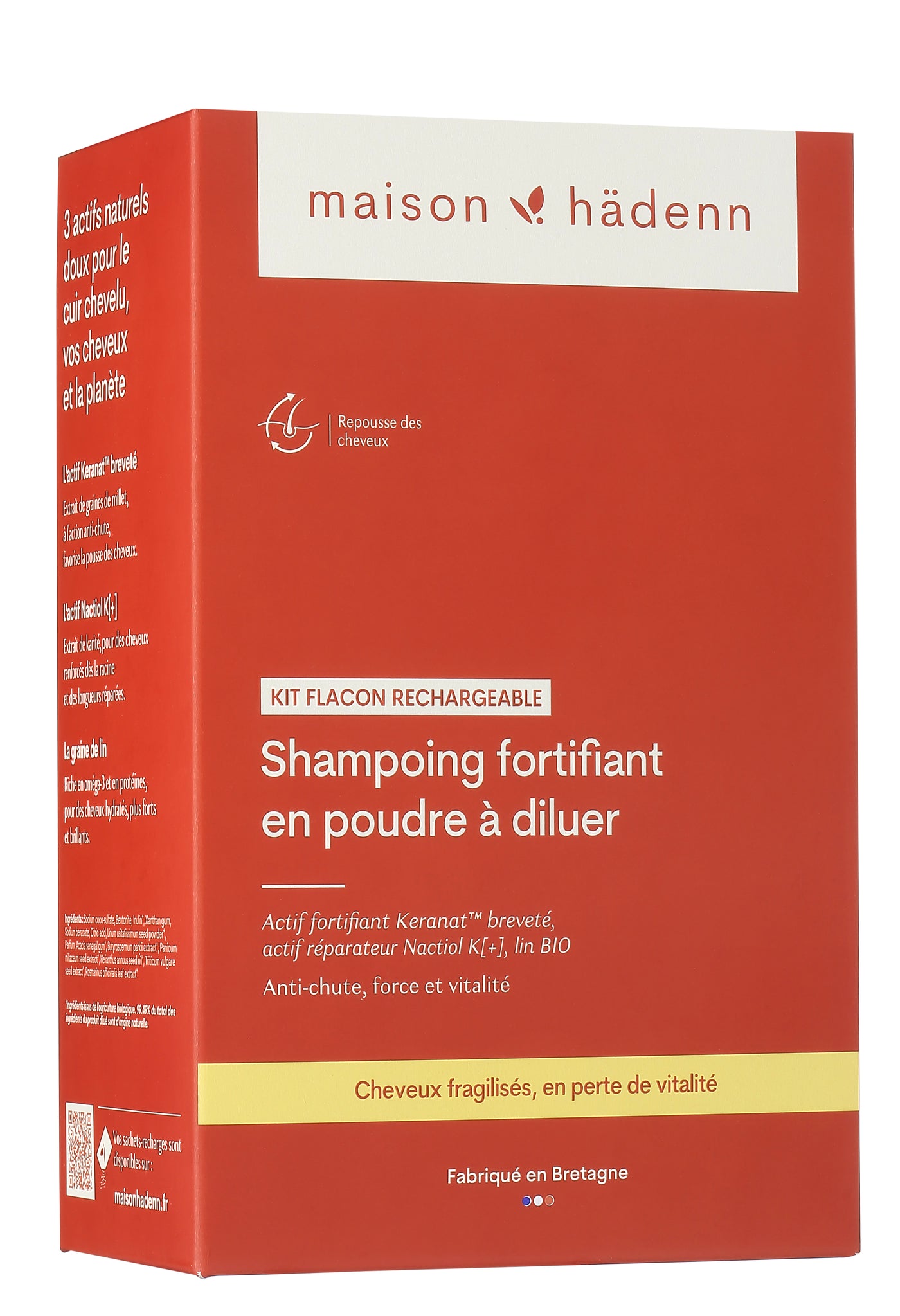 Shampoing fortifiant en poudre - Anti-chute, force et vitalité - Kit de démarrage