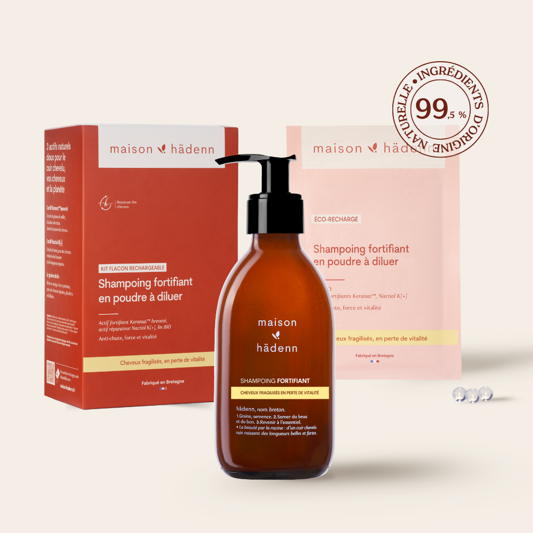 Shampoing fortifiant en poudre • Anti-chute, force et vitalité