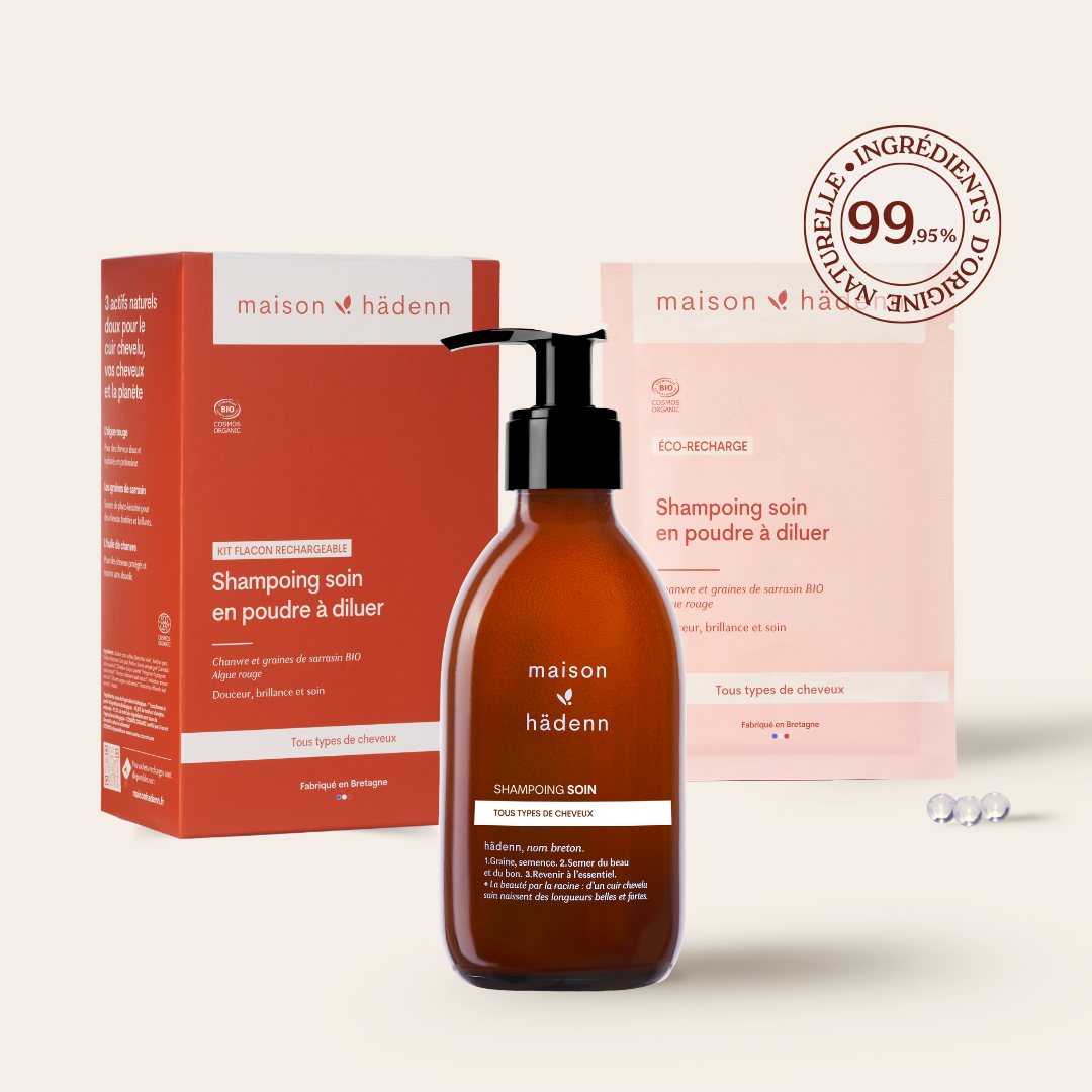 Shampoing soin en poudre • Cheveux doux & brillants
